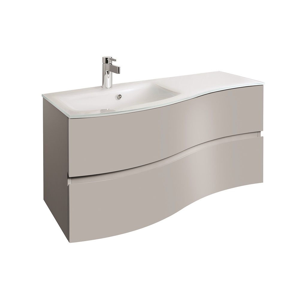 product cut out image of svelte stormy grey unit and ice white basin